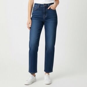 KDF Fashion Women's Size 4 Dark Wash Straight Leg Jeans Distressed